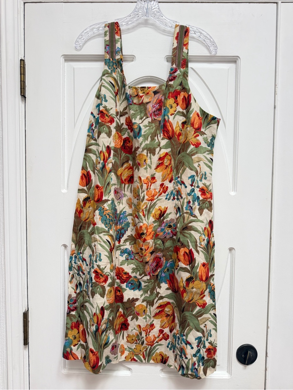 Peruvian Connection Floral Mini Dress in Cream, Orange, Red, Green, Blue